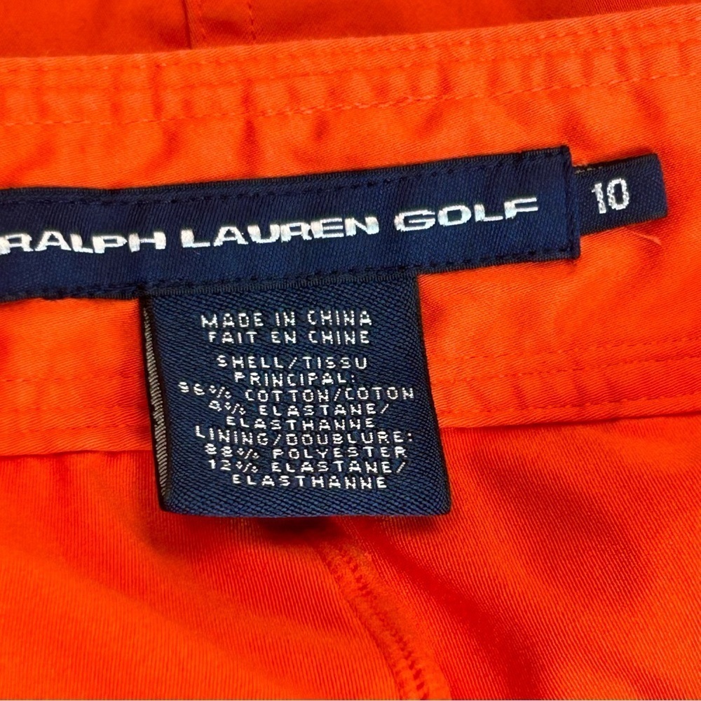Ralph Lauren golf bright orange belted mini skirt skort Sz 10 - Picture 6 of 13